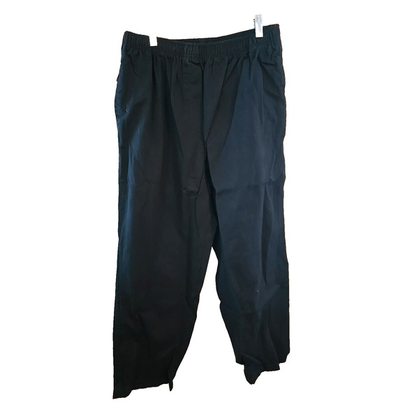 Woman Within Black Chino Straight Leg High Rise Pull On Pants Womans Size 16W - Picture 1 of 5